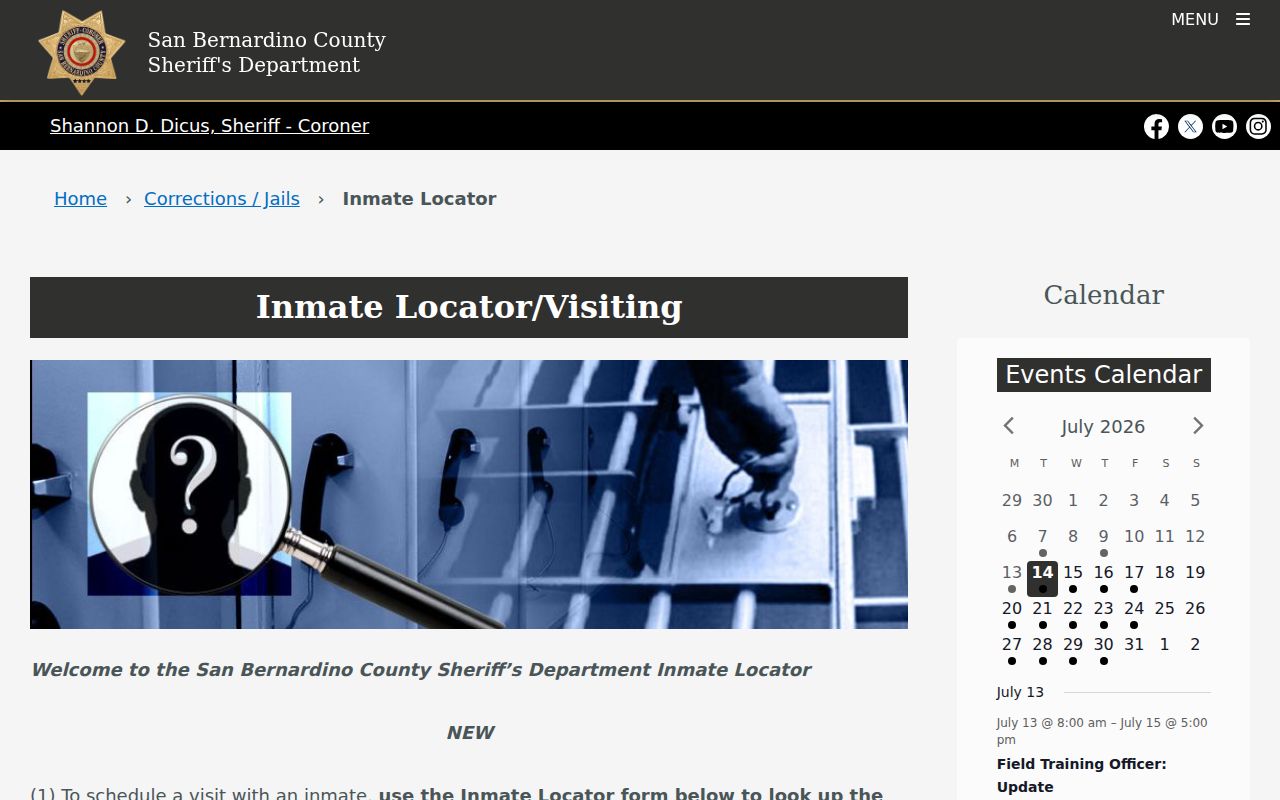 Ontario people search through the county inmate locator